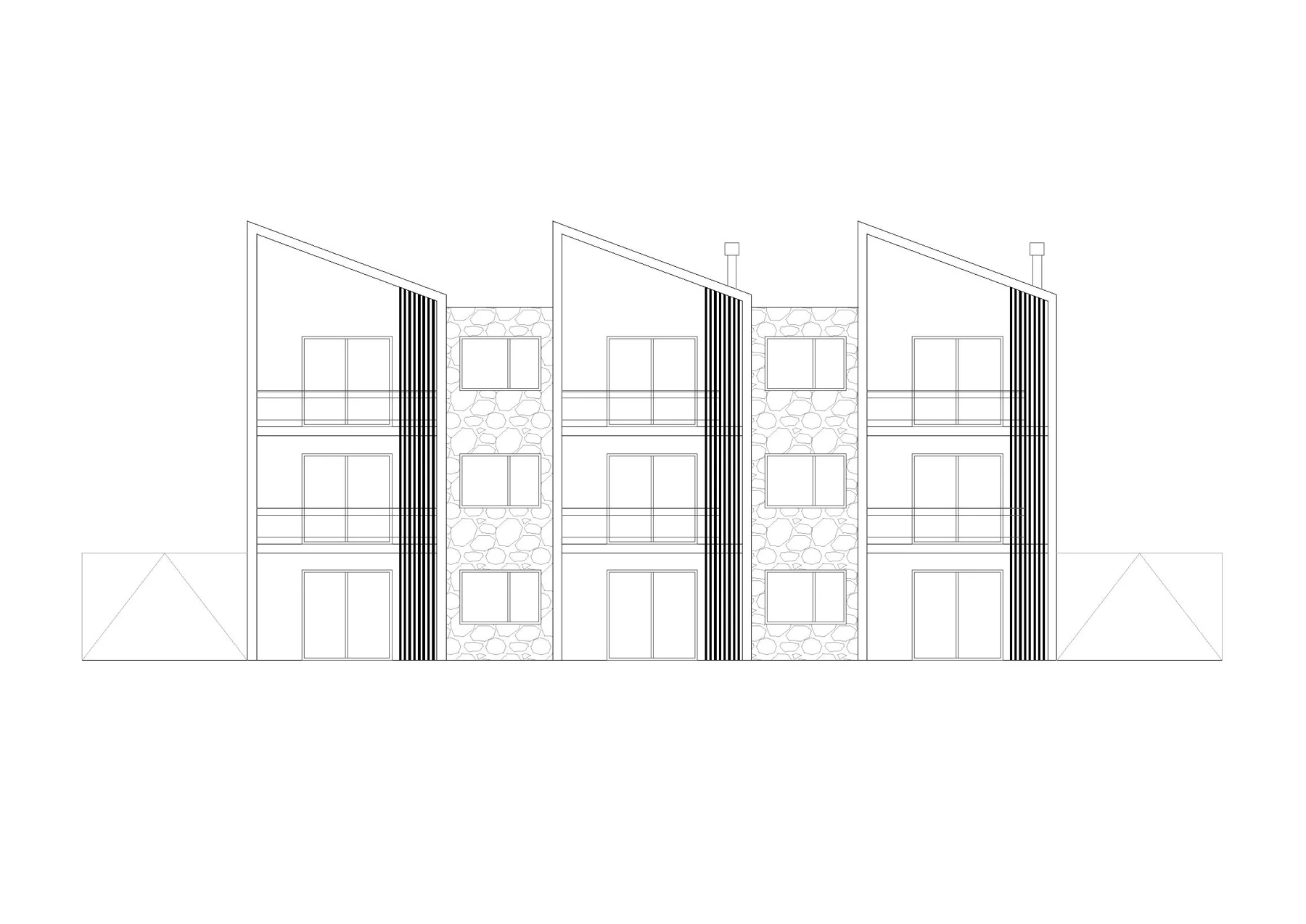 Elevación arquitectónica preliminar de HiVa TERRAZAS